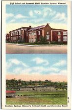 Postcard MO Excelsior Springs High School and Roosevelt Field picture