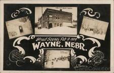 1939 RPPC Wayne,NE Street Scenes Feb 9 1909 Nebraska St. Paul Souvenir Co. picture