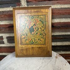 Vintage Dovetail Trinket Box Wooden Jesus Christ Religious Christian Ascension picture