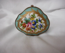 Antique Sevres Trinket Box Hand Painted Floral Gold Trim Old 1800's Hallmark picture