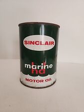 1940s SINCLAIR MARINE hd MOTOR OIL CAN 1qt. FULL picture