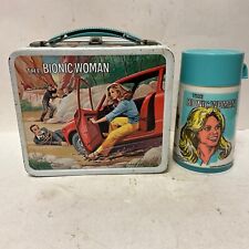 Vintage 1978 The Bionic Woman Aladdin Metal Lunchbox  Plastic Thermos Nice Shape picture