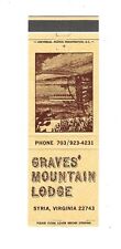Graves' Mountain Lodge  Matchcover        Syria, Virginia picture