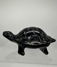 Dona Rosa Oaxaca Mexico Black Pottery Turtle Signed Vintage Sculpture coyotepec picture