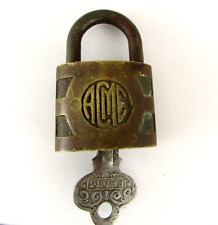 Vintage ACME Brass Lock Padlock With Key picture