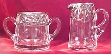 Colonial Lady Sugar & Creamer Silver Overlay Elegant Glass Clear Vintage picture