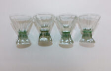 Lot of 4 VTG Moser Style Art Deco Shot glasses with trumpet bowls & Leaves Base picture