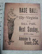 1896 Baseball Ely Minnesota Vs Virginia Minnesota Aged Looks Old  8.5 X 11 In picture