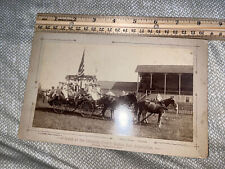 Antique Cabinet Card Photograph Cheshire County Grange Fair Carriage Ride 1891 picture