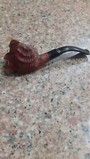 Vintage Italy Hand Carved Genuine Briar Tobacco Smoking Pipe Indian Head. picture