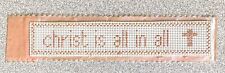 Christ is all in all ANTIQUE Sampler Bookmark Victorian Punched Punch Paper picture