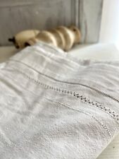 Antique French CLASSIC linen cotton sheet OPENWORKS UPHOLSTERY c1900 picture