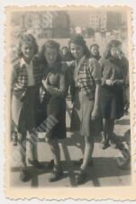 1947 Three Women and Ladies in Background Skopje Macedonia Old Photo Original picture