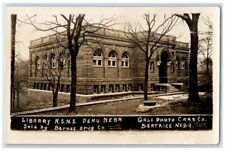 1907 Library Barnes Drug Co. Peru Nebraska NE RPPC Photo Posted Postcard picture
