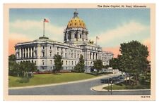 St. Paul Minnesota State Capitol Vintage Postcard Unused Linen picture