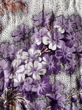 Antique French 1850 Picotage Purple Floral Valance Quilt Panel picture