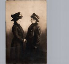 LUDINGTON MICHIGAN AFFECTIONATE LADIES EMBRACE c1910 real photo postcard rppc mi picture
