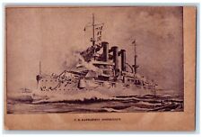 c1910 U.S. Battleship Steamer World War Connecticut CT Vintage Antique Postcard picture