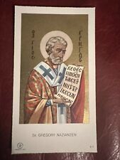 Vintage Catholic Holy Card - Rare Icon St. Gregory Nazianzen picture