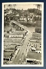 RPPC Bonner's Ferry Idaho Kootenai River Bridge Aerial View c1950s picture