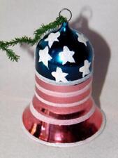 Awesome Vintage Mercury Glass PATRIOTIC Bell Christmas Ornament, Mica Accents #3 picture