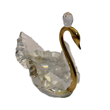 Exquisite Crystal Swan with Brass Mesh and Head - 6 cm Tall - Delicate Collector picture