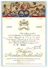 1968 Chateau Mouton Rothschild French Wine Label S98E picture