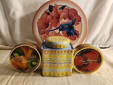 Vintage Collection of Metal Tins W/Lids  Lot of 4 picture
