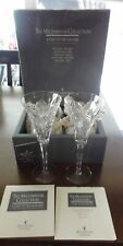 WATERFORD Crystal Champagne Flutes Millennium HAPPINESS w/ Box picture