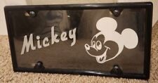 Rare Vintage Car Plate License Tag Metal Mickey Mouse Disney Black Silver  picture