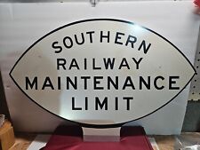 Vintage Southern Railway Maintenance Limit Aluminum Sign Pre-owned picture