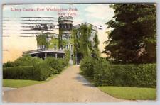1913 LIBBY CASTLE FORT WASHINGTON PARK NEW YORK CITY ANTIQUE POSTCARD picture