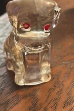 Vintage Federal Small Clear Crystal Glass Sitting Dog Figurine - 1940's era picture
