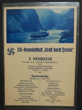 VTG N*zi Community Sea Trip Menu Germany Monday June 3, 1935 Monte Sarmiento picture