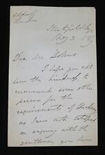 1869 Arthur Wellesley Duke of Wellington Signed Royal Letter Document Royalty UK picture