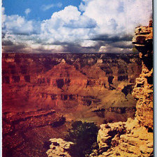 c1950s Grand Canyon, AZ Beautiful Color Chrome Cumulus Clouds Rare View PC A234 picture