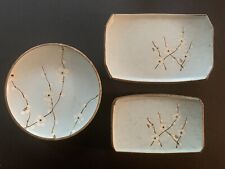 Set of 3 Spring Cherry Blossoms on Blue Plates - See Pics picture