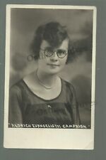 Minnesota RPPC c1920 WOMAN PREACHER Minister Evangelist ALDRICH CAMPAIGN Studio picture