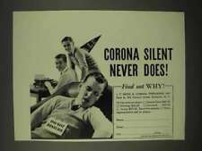 1936 Corona Typewriter Ad - Silent Never Does picture