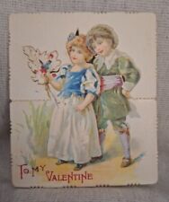 Antique Die Cut Stand Up Valentine  Couple  Loving Greeting 3.50
