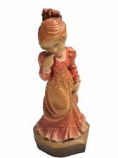 Anri Figurine Hand Carved  Valentine Sarah Kay Women in Dress 4.5” Tall Italy picture