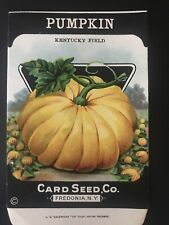 1920s Litho Antique Vintage Card Seed Co. Packet Pack Pumpkin Kentucky Field picture