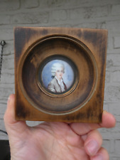 Antique miniature portrait noble aristocratic man paint signed picture