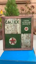 Vintage Old Collectibles Caltex Petroleum Products Tin Sign Board Framed picture