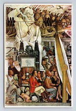 ARTIST DIEGO RIVERA Palacio De Bellas Artes Grand Mural Left Side Postcard picture