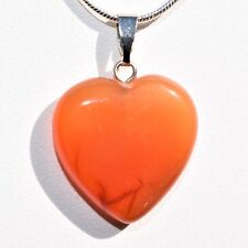 Charged Carnelian Agate HEART Pendant + 20