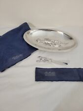 MARIPOSA BRILLANTE Lobster Oval Dish With Knife  Island Silver  1996  picture