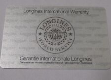Open Blank Longines International Worldwide Service Guaranty and Warrante Card picture
