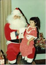 Christmas Girl FOUND PHOTO Color SANTA CLAUS Original Snapshot VINTAGE 12 19 R picture