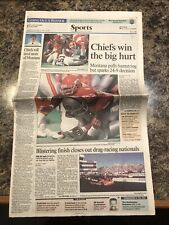 1993 Kansas City Chiefs Football Newspaper.  Joe Montana picture
